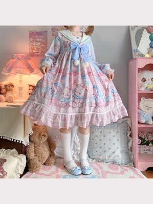 Sleepy Bear Sweet Lolita Style Dress OP (WS64)